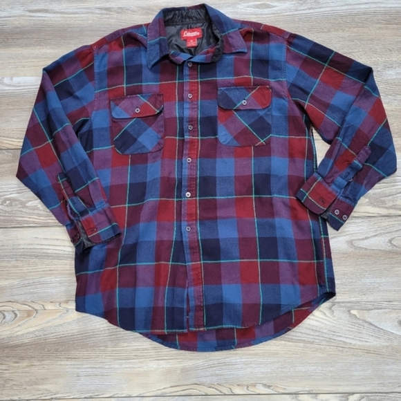 Coleman Flannel button front shirt Men's Size Medium red plaid - Picture 6 of 6